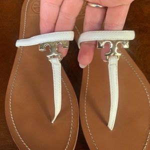 Tory Birch white T Strap Sandal